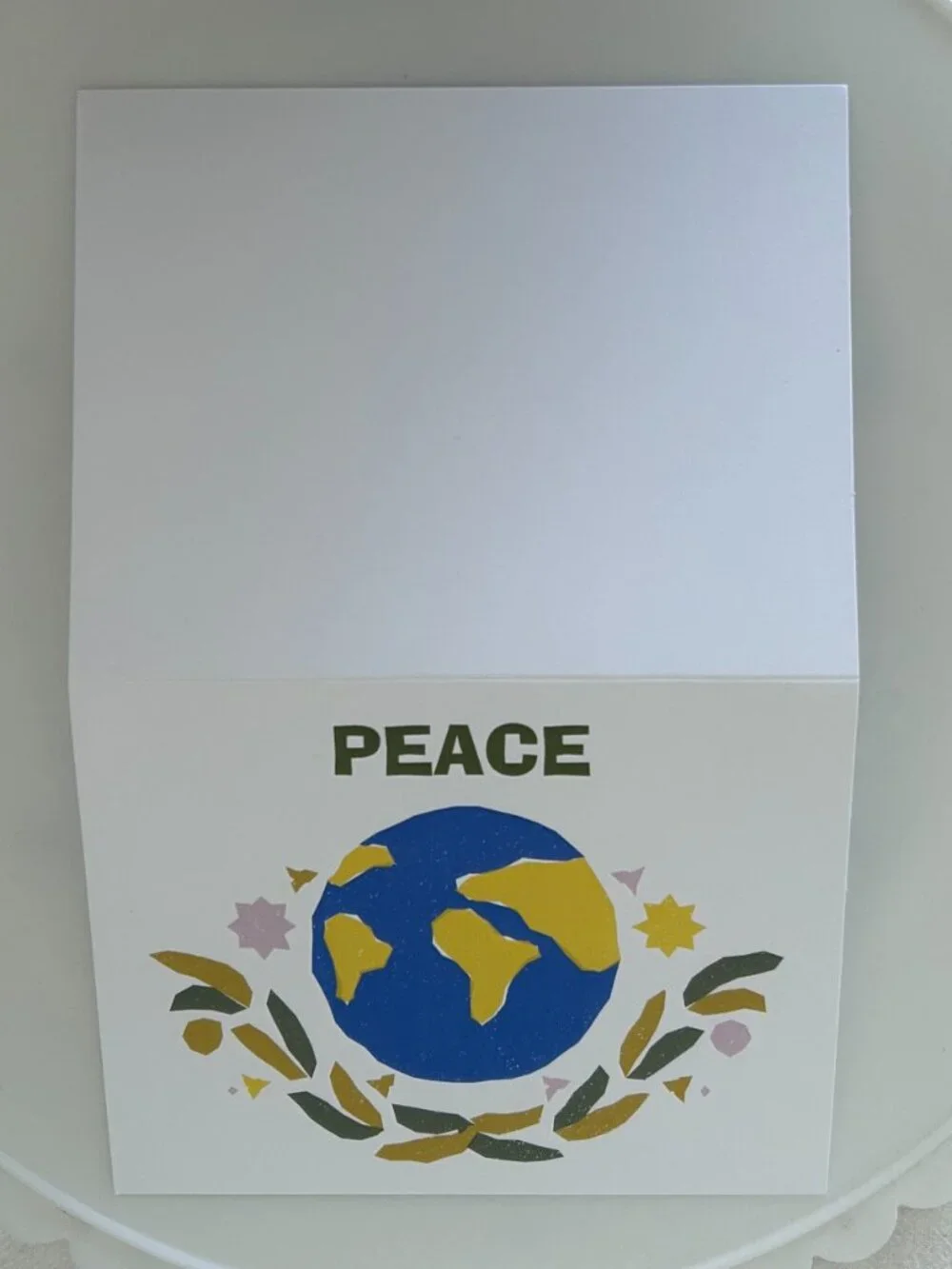 10 Peace Globe Greeting Cards with 10 Matching Envelopes